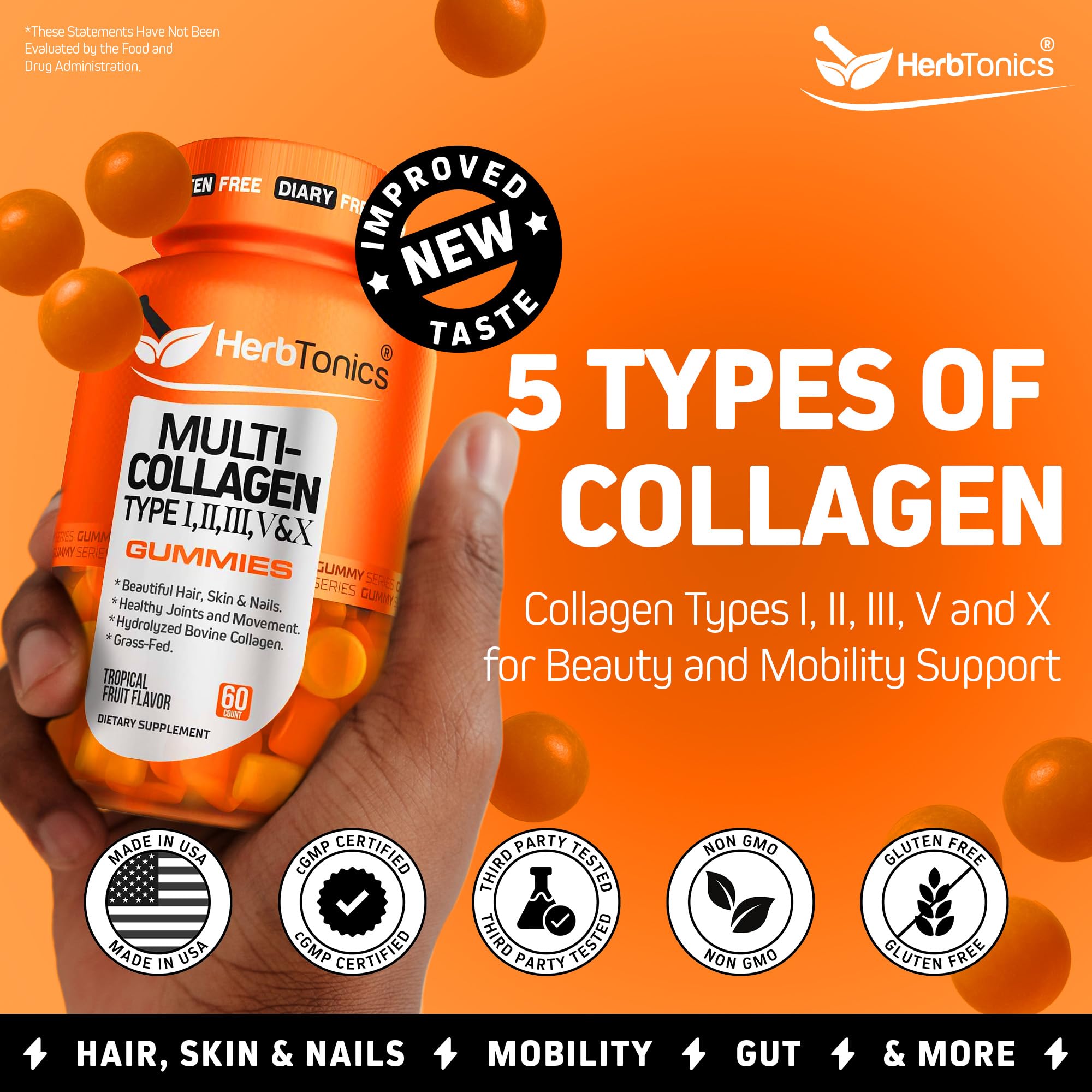 Herbtonics Collagen Gummies packaging side view