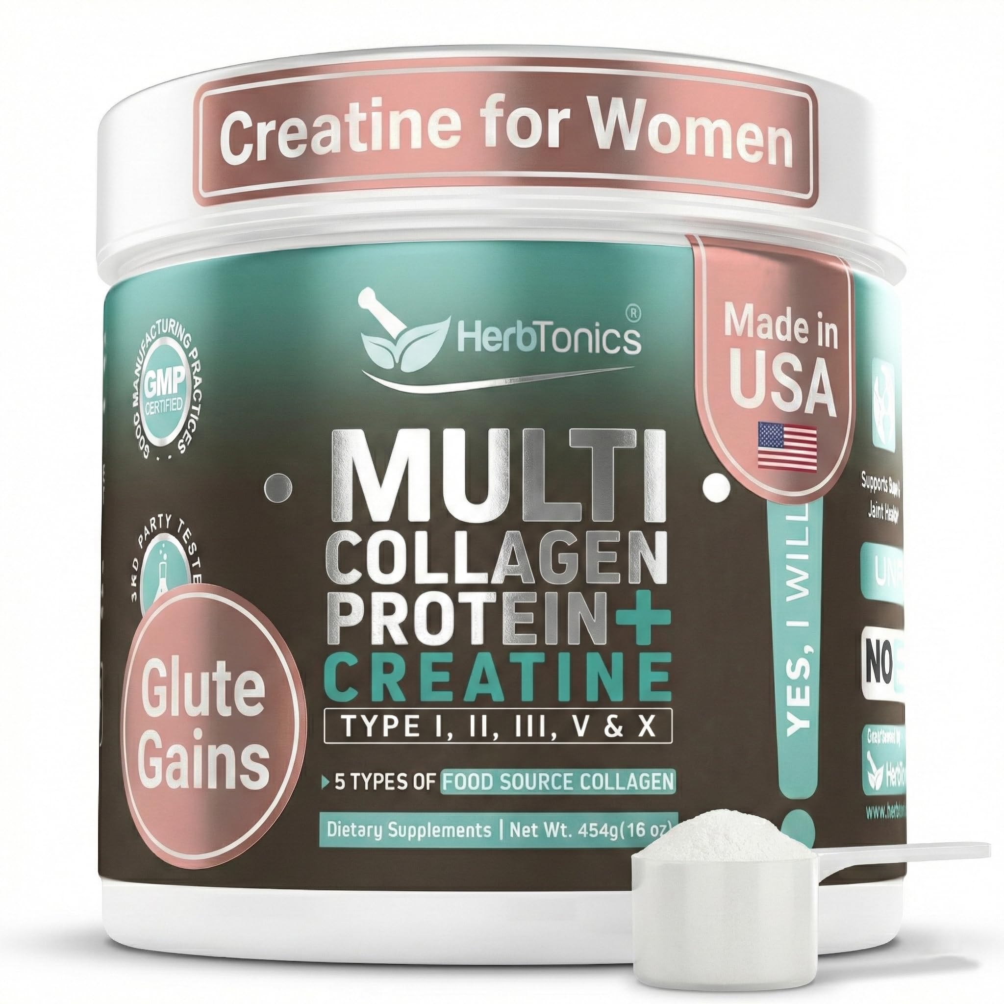 Herbtonics Creatine Monohydrate 5000mg front view packaging