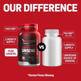 Herbtonics Korean Red Panax Ginseng 1500mg supplement bottle back view