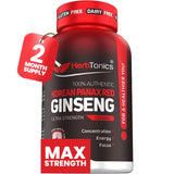 Herbtonics Korean Red Panax Ginseng 1500mg supplement front view