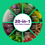 Herbtonics Milk Thistle 20-in-1 Liver Support Supplement capsules close-up