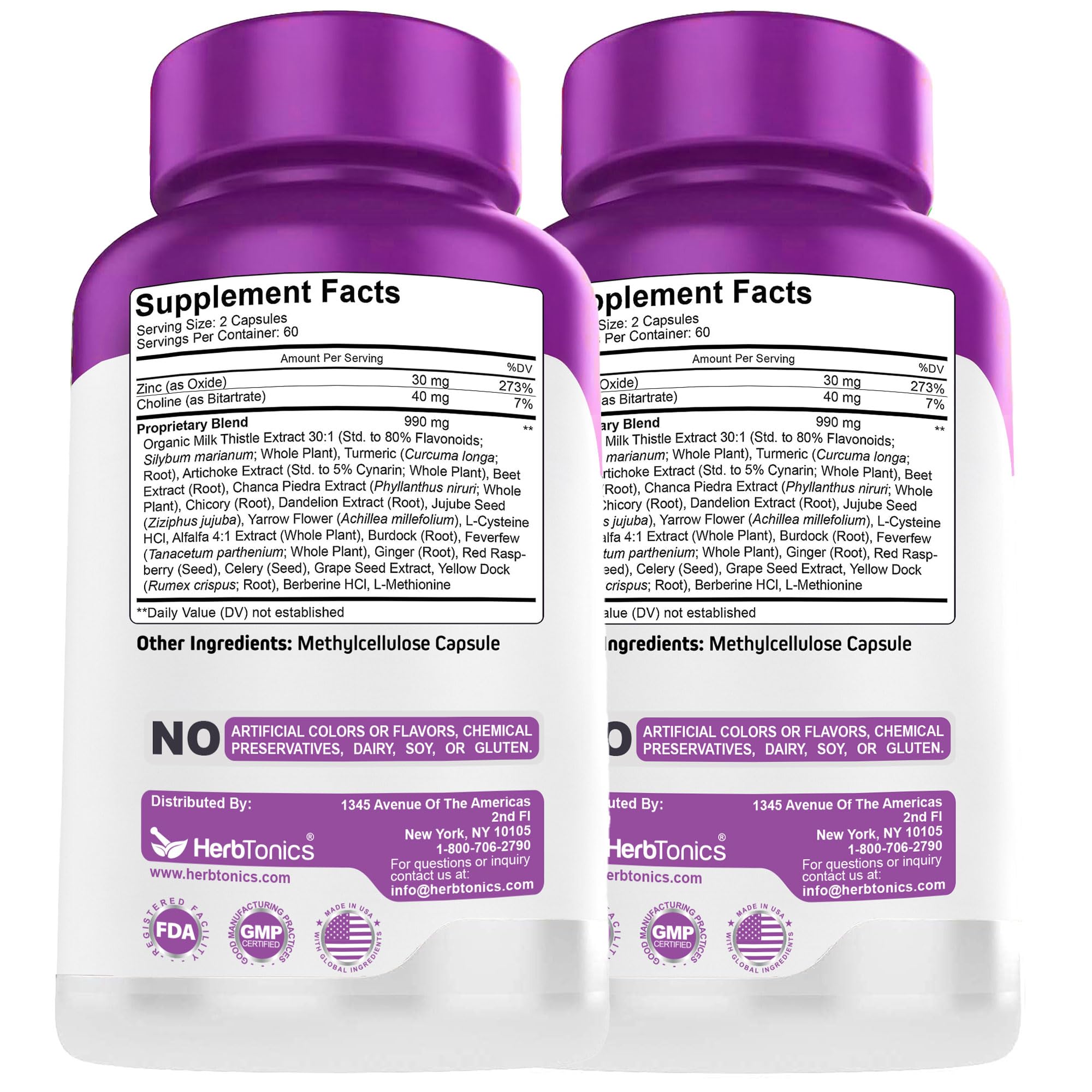 Herbtonics Milk Thistle Liver Support Capsules packaging