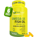 Herbtonics Omega-3 Fish Oil 1250mg softgels front view