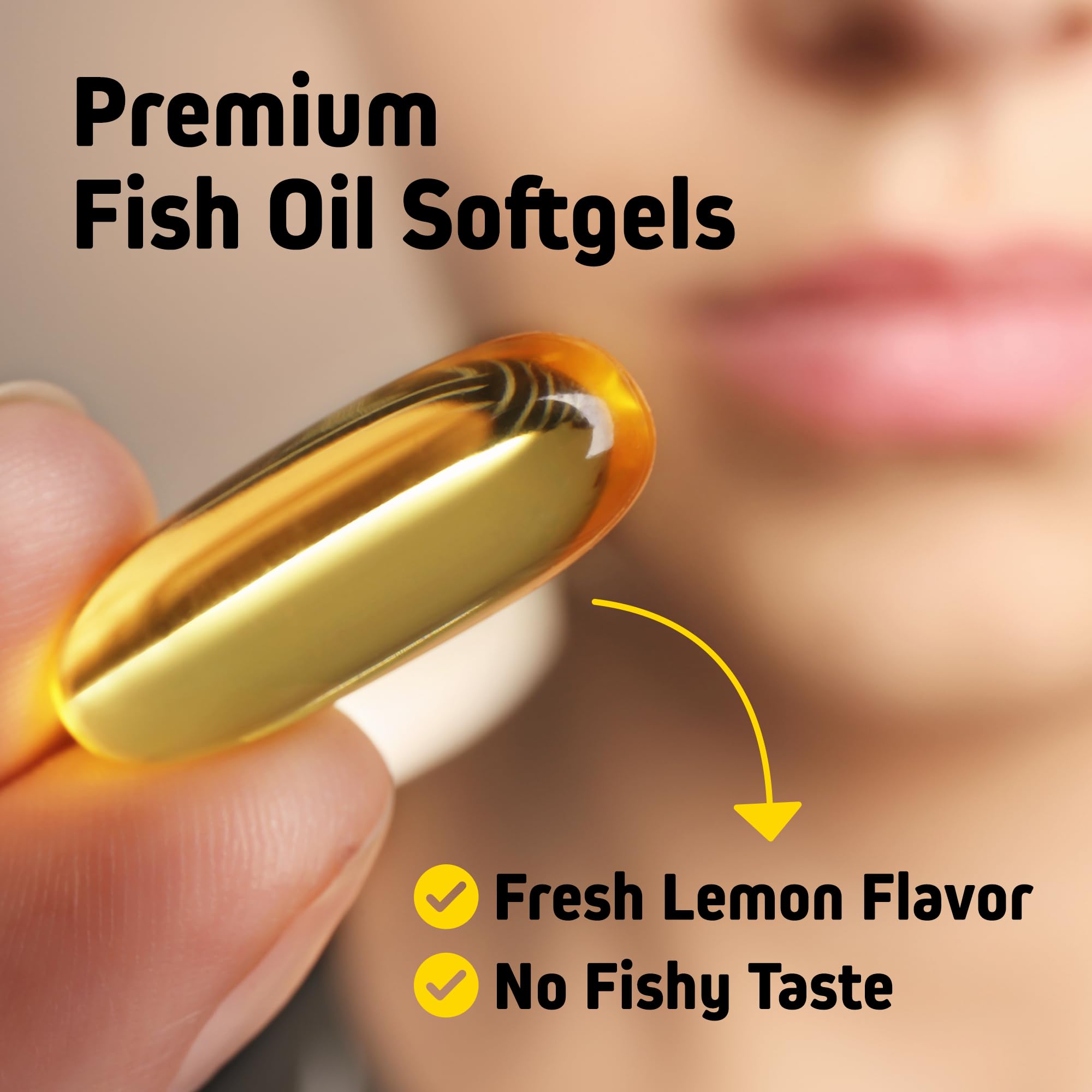 Herbtonics Omega-3 Fish Oil 1250mg softgels with measuring spoon