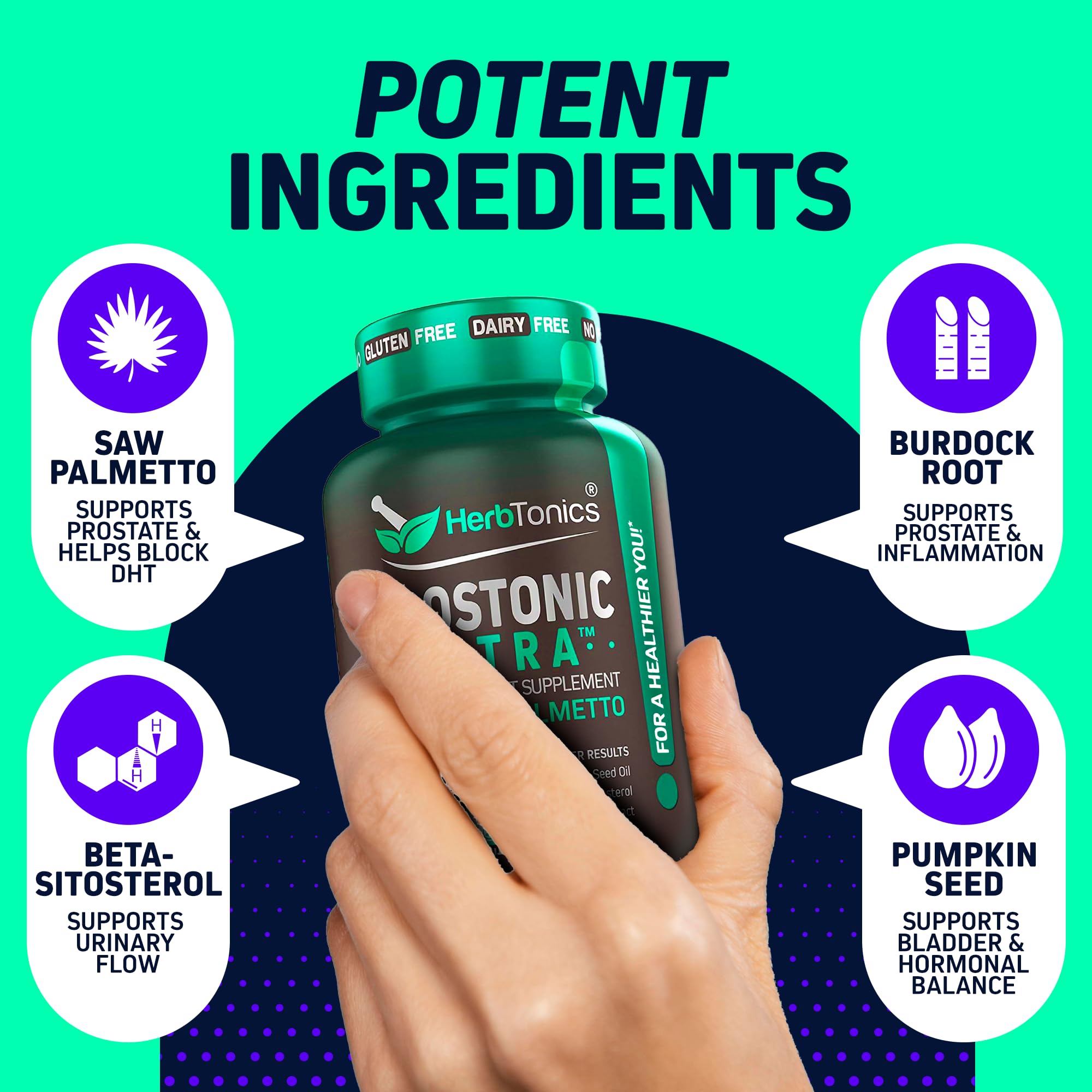 Herbtonics Prostonic Ultra Saw Palmetto supplement side view