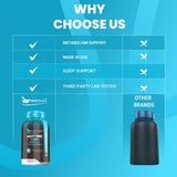 Herbtonics Sleep & a balanced routine Support Capsules in a hand