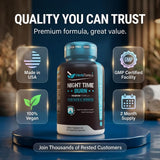 Herbtonics Sleep & a balanced routine Support Capsules on a wooden table
