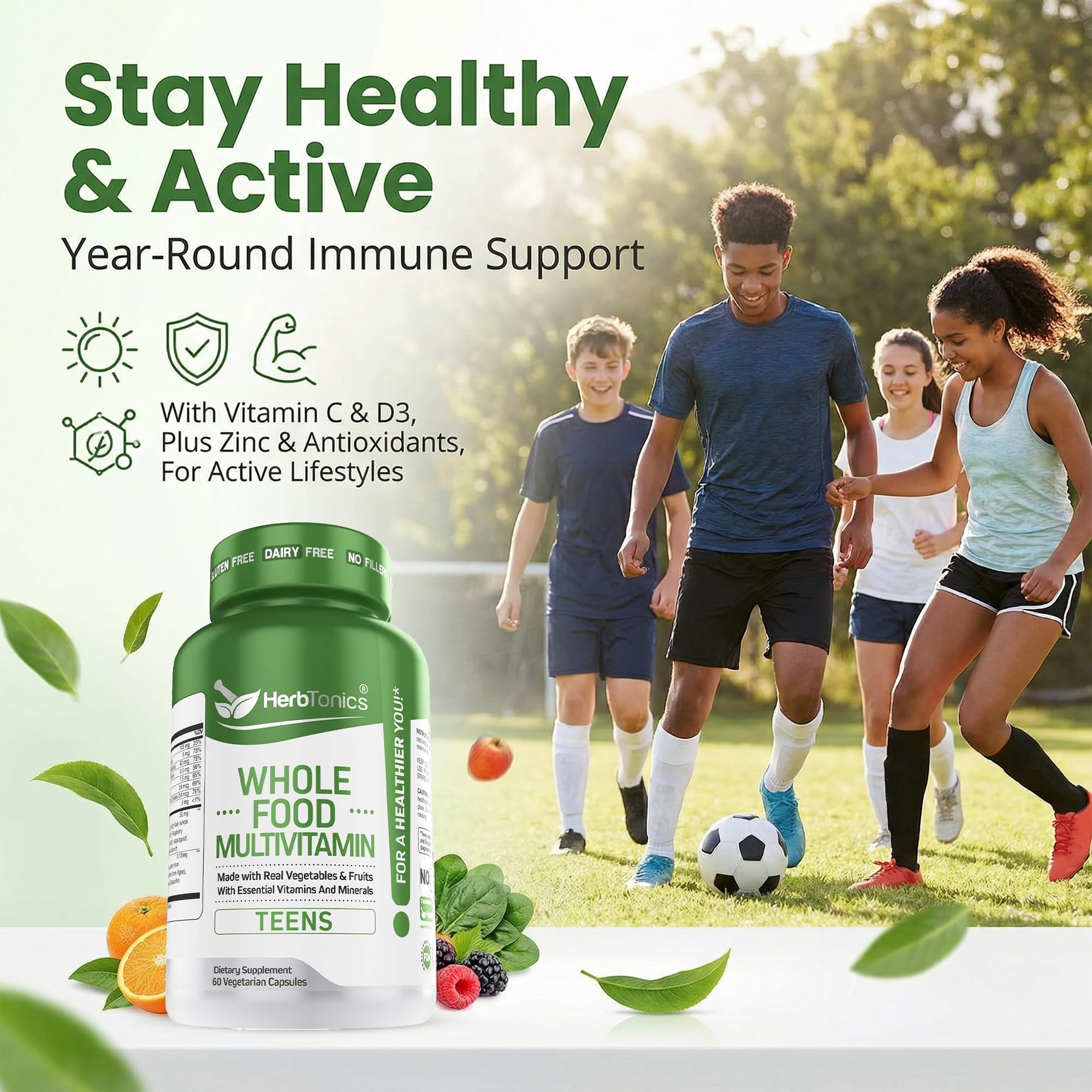 Herbtonics Teen Multivitamins with fruits and vegetables