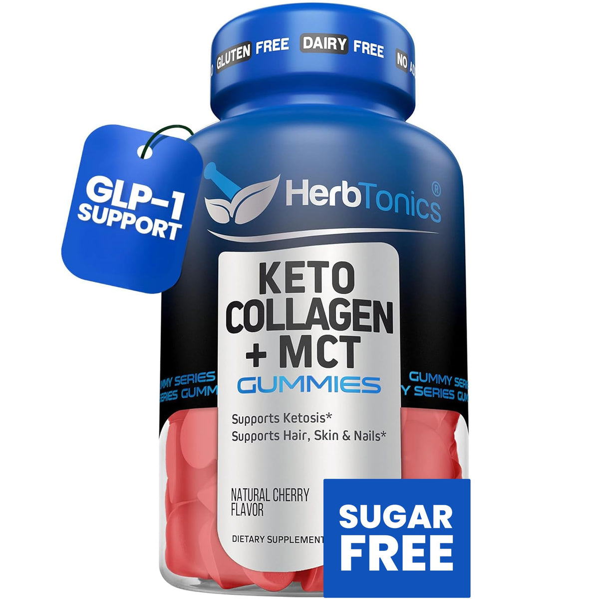 Herbtonics Zero Sugar Keto Gummies front view packaging