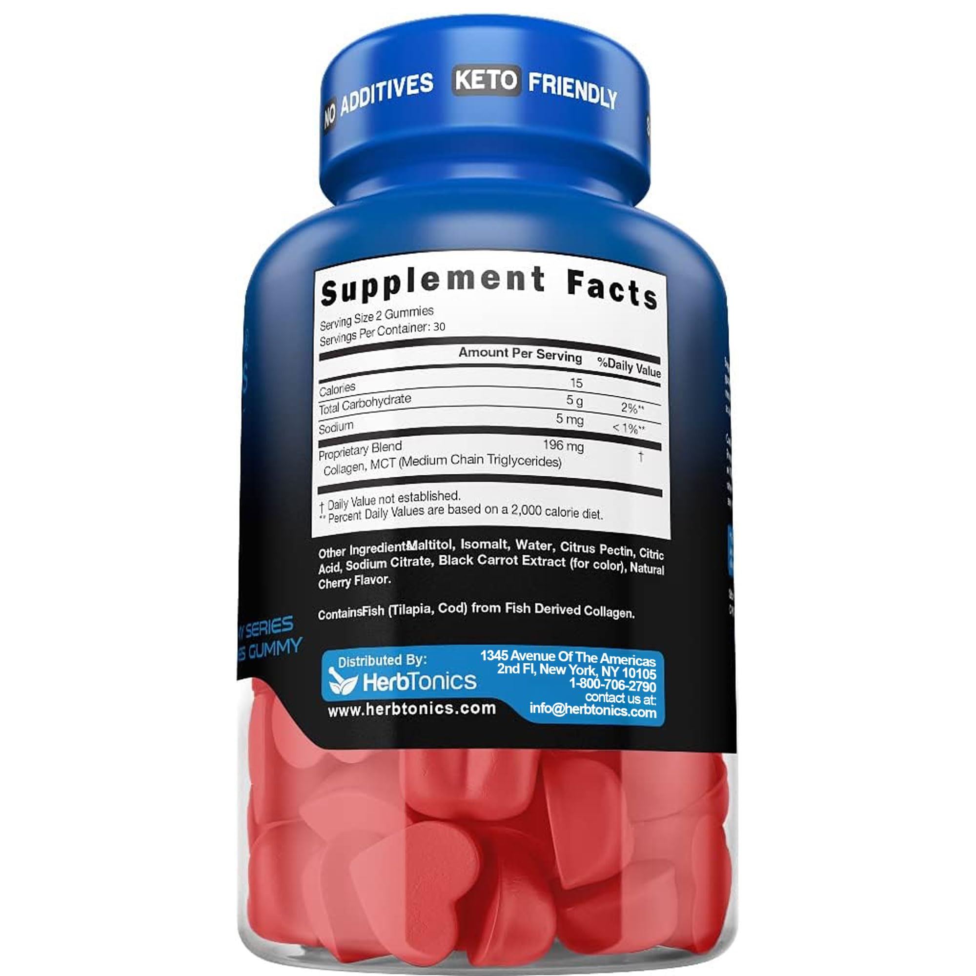 Herbtonics Zero Sugar Keto Gummies on a table