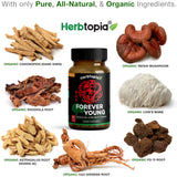 Herbtopia Forever Young Organic Red Ginseng Supplement side view