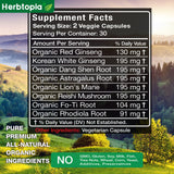 Herbtopia Forever Young Organic Red Ginseng Supplement with herbal ingredients