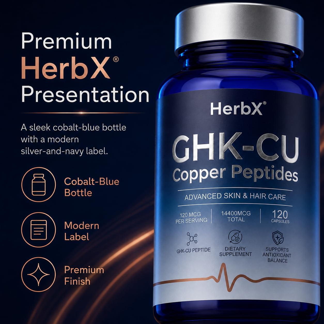 HerbX GHK-Cu Peptide Supplement in a lifestyle setting