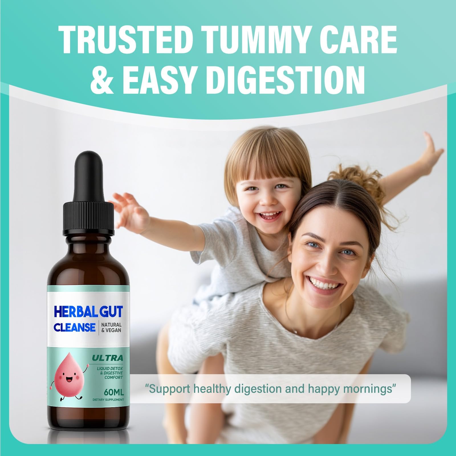 HerbX Kids Herbal Drops 50ml back view showing ingredients