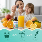 HerbX Kids Herbal Drops 50ml with dropper in use