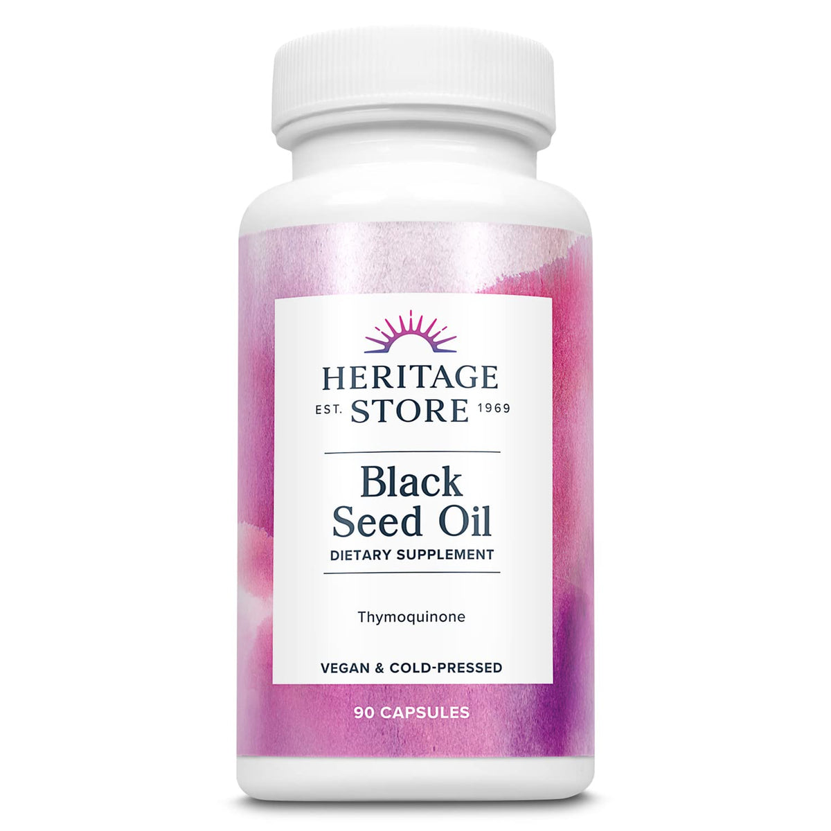 HERITAGE STORE Black Seed Oil Capsules 650mg front view
