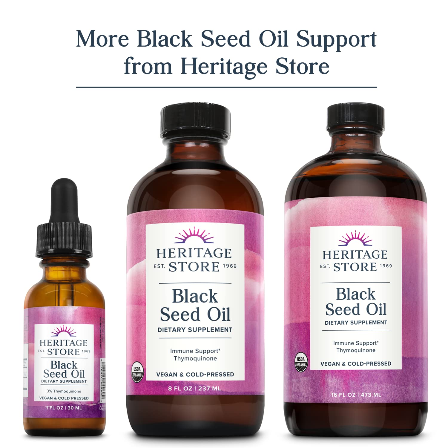 HERITAGE STORE Black Seed Oil Capsules 650mg opened bottle
