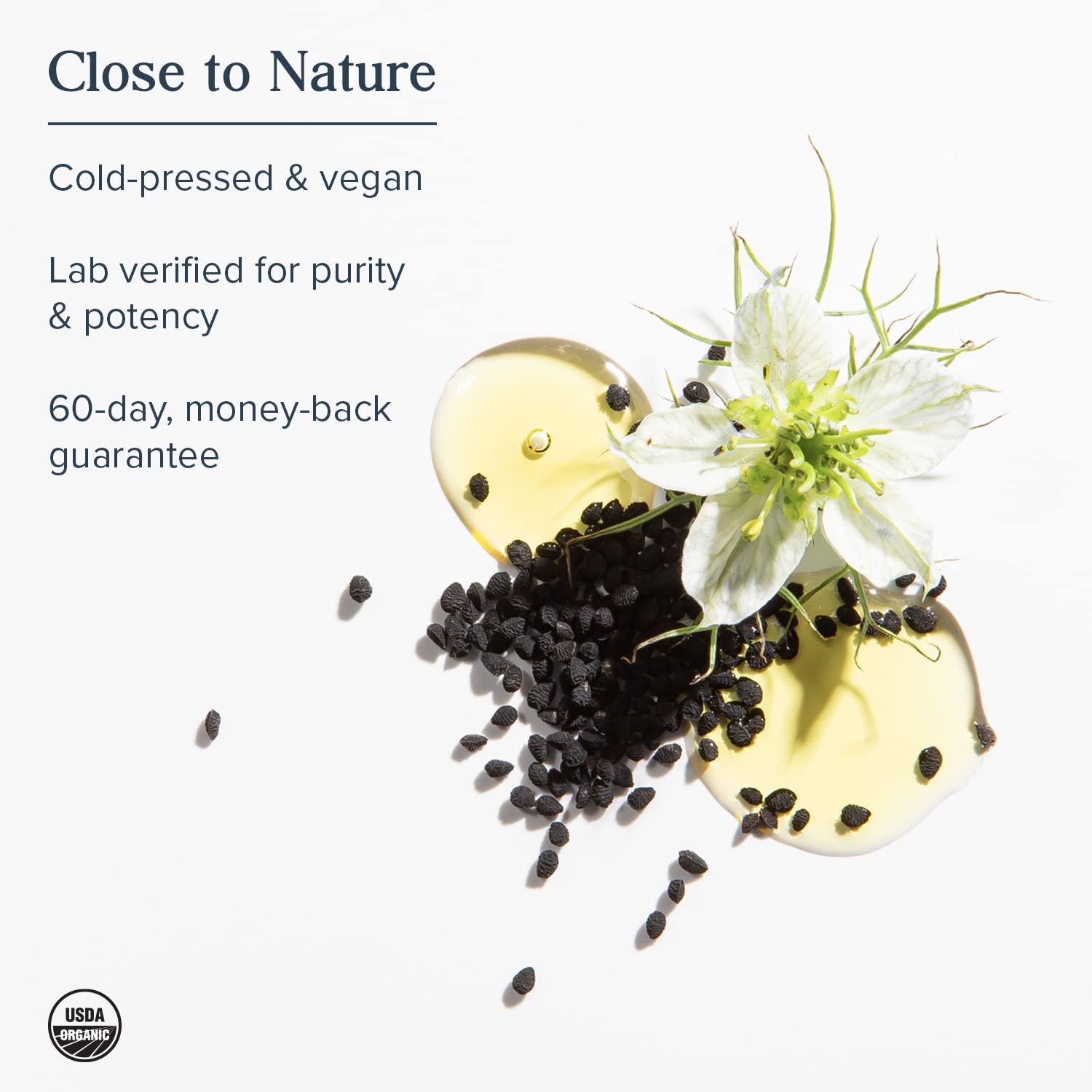 HERITAGE STORE Black Seed Oil Capsules 650mg with measuring spoon