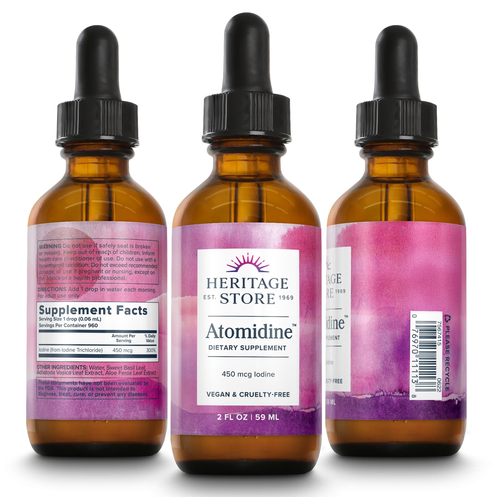 HERITAGE STORE Iodine Tincture dropper dispensing liquid