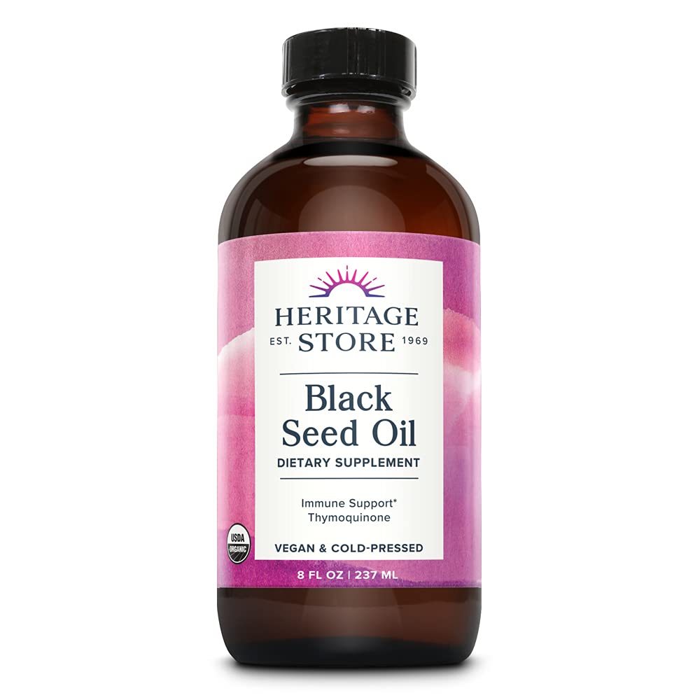 HERITAGE STORE Organic Black Seed Oil 395g front view