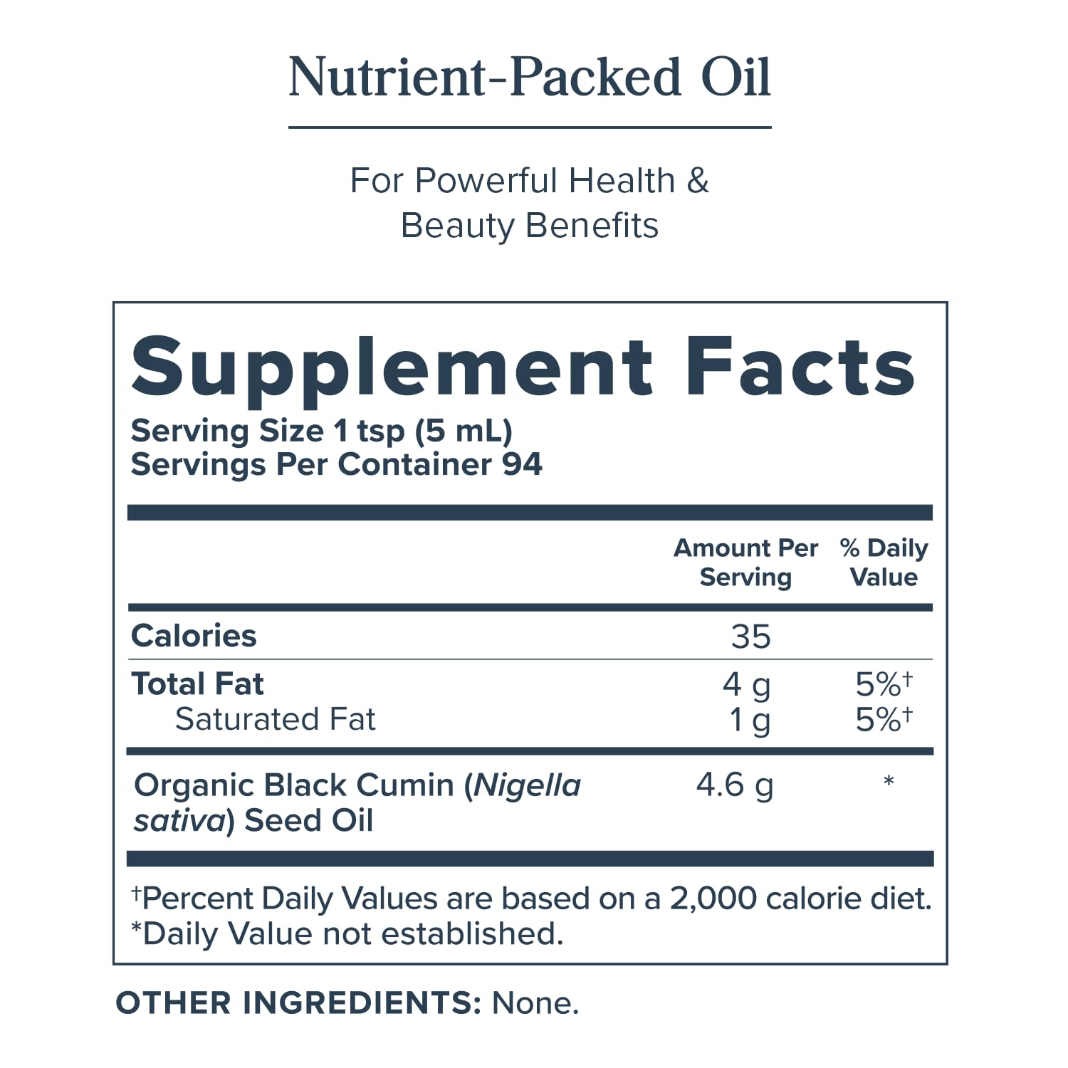 HERITAGE STORE Organic Black Seed Oil 91g label close-up