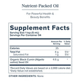 HERITAGE STORE Organic Black Seed Oil 91g label close-up