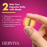 HERVIVA Maca Root Capsules bottle with 120 capsules