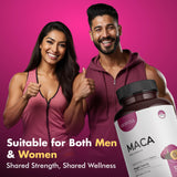 HERVIVA Maca Root Capsules displayed with natural background