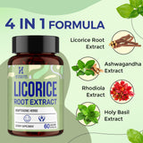 Hesperilyntis Licorice Root Liquid Capsules on a wooden table