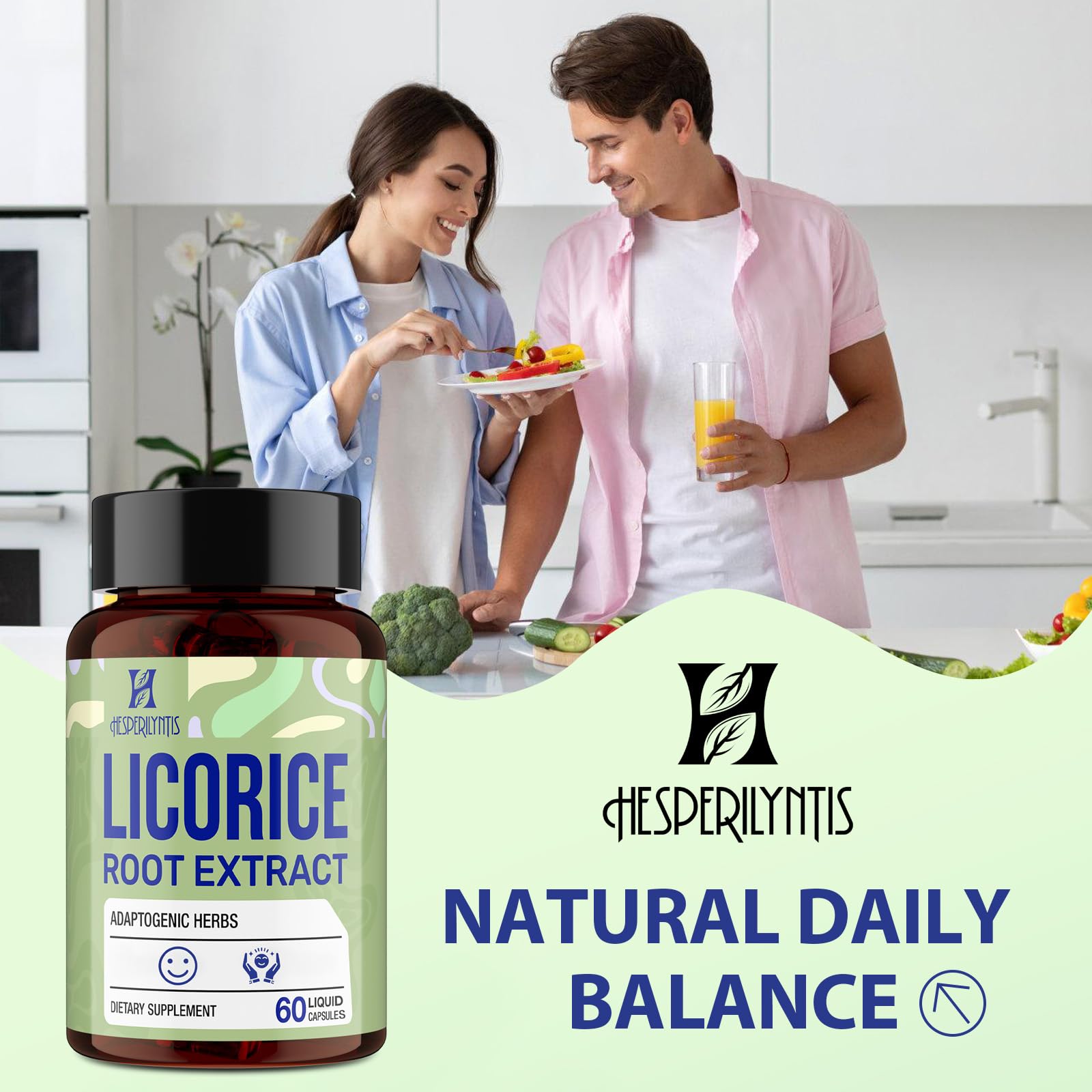 Hesperilyntis Licorice Root Liquid Capsules with measuring spoon