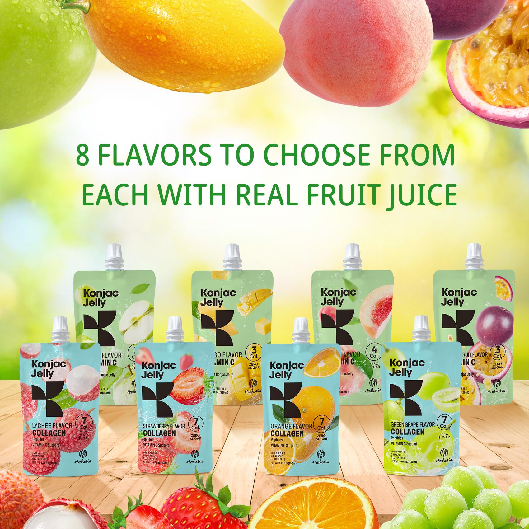 Hethstia Konjac Lychee Jelly with a refreshing drink