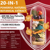 HevChay Saw Palmetto DHT Blocker 1900mg capsules on a wooden surface