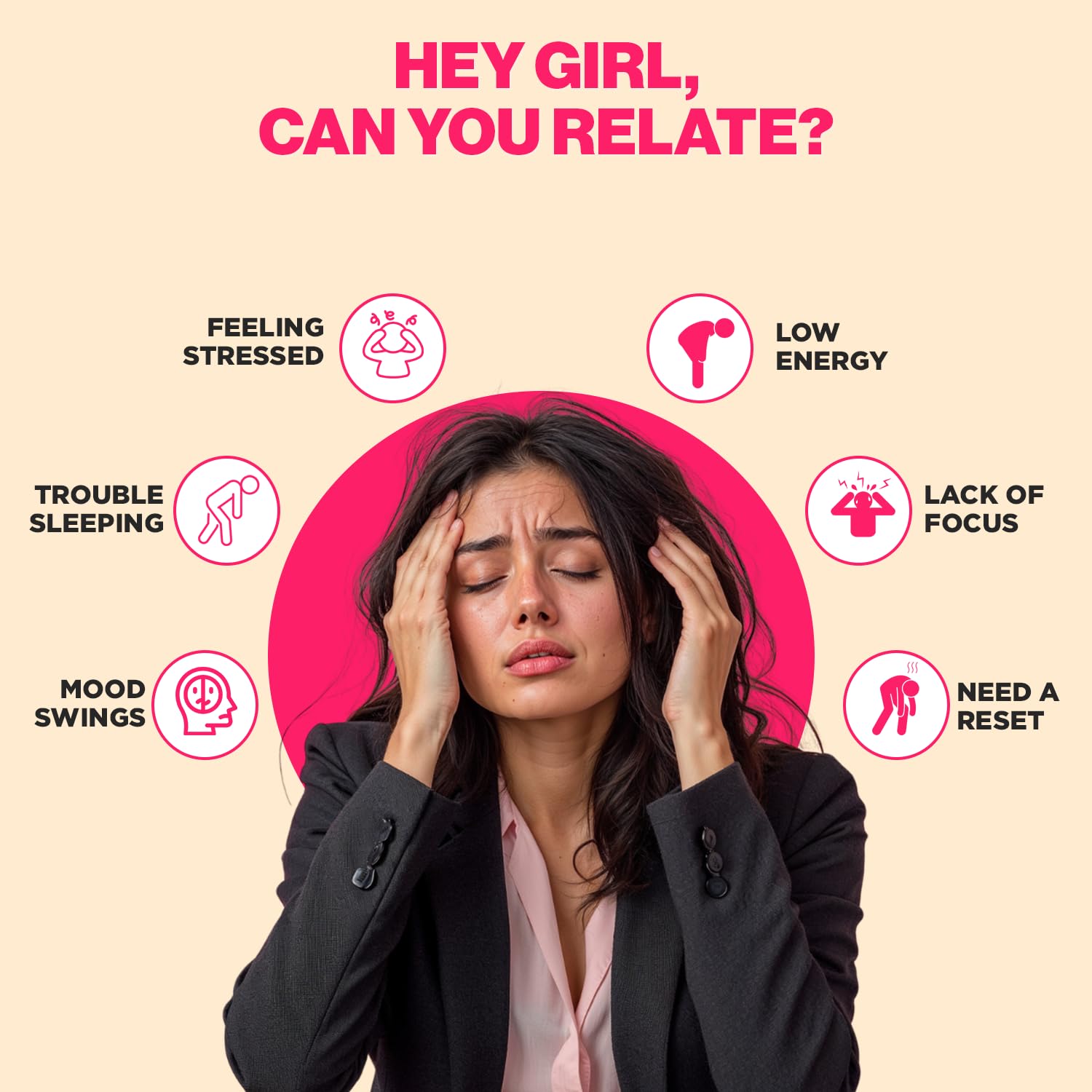HEY GIRL NUTRITION Ashwagandha Capsules on a wooden table