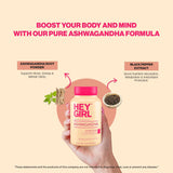 HEY GIRL NUTRITION Ashwagandha Capsules with black pepper extract