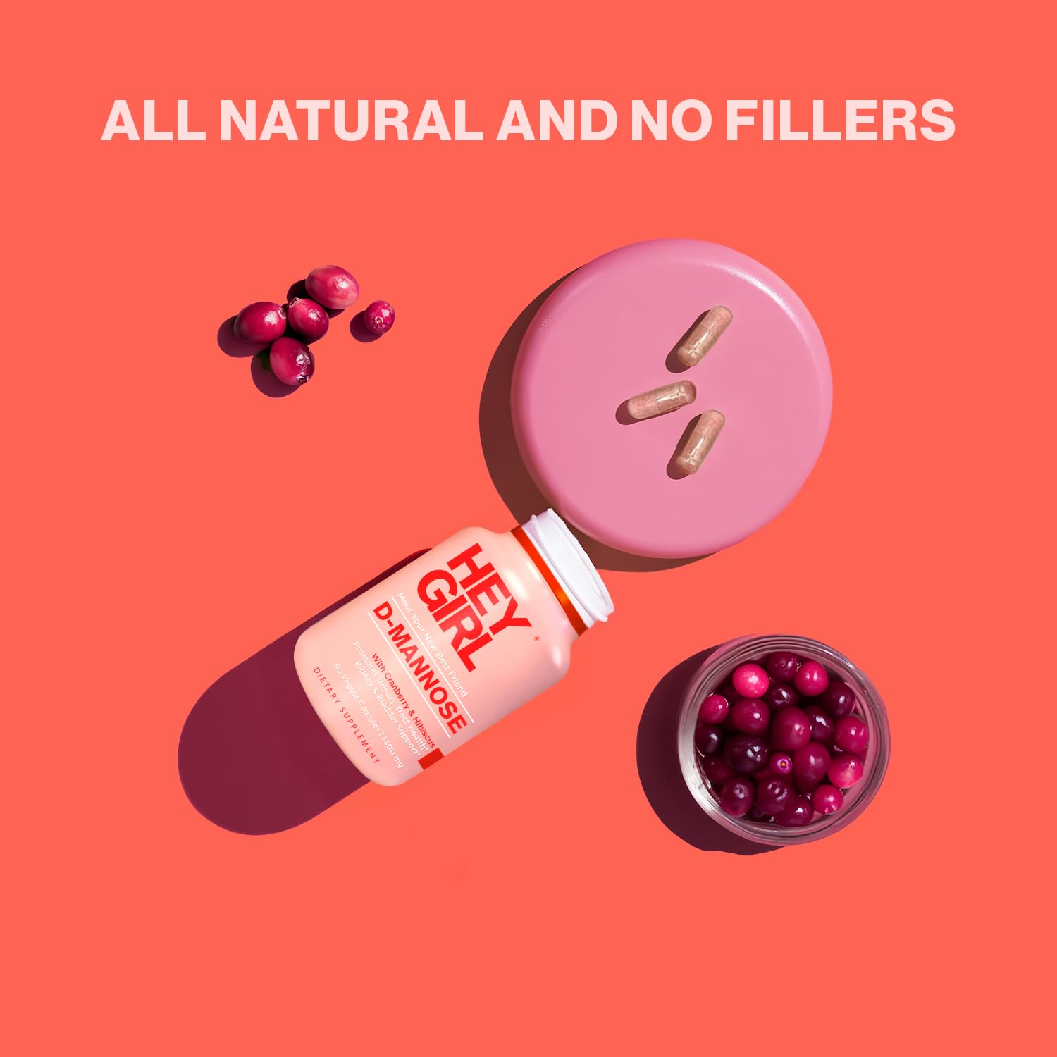 HEY GIRL NUTRITION D-Mannose Capsules close-up of capsules
