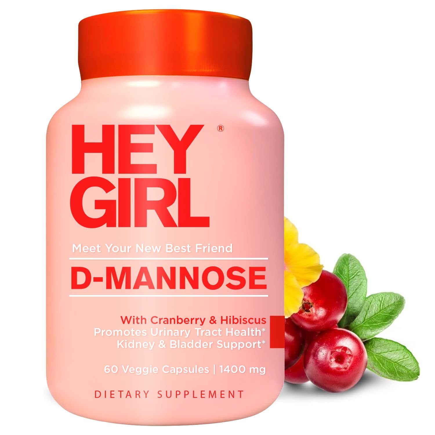 HEY GIRL NUTRITION D-Mannose Capsules front view