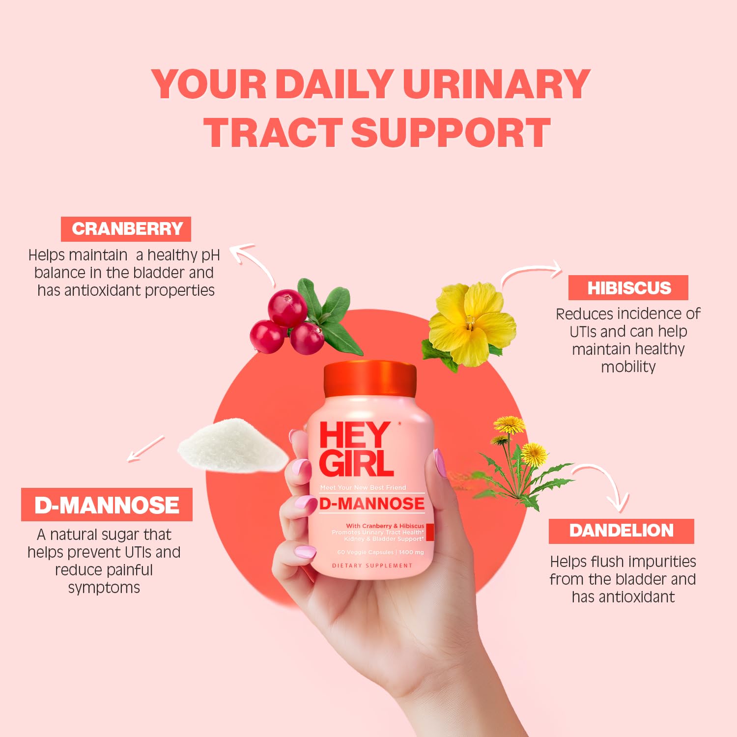 HEY GIRL NUTRITION D-Mannose Capsules ingredients list