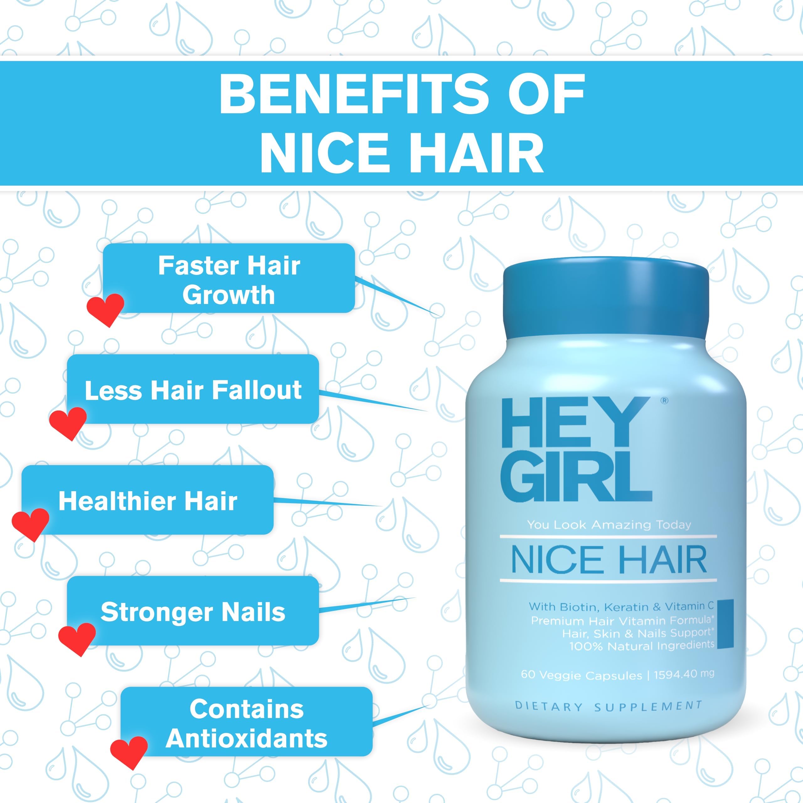 HEY GIRL NUTRITION Nice Hair Supplement ingredients list