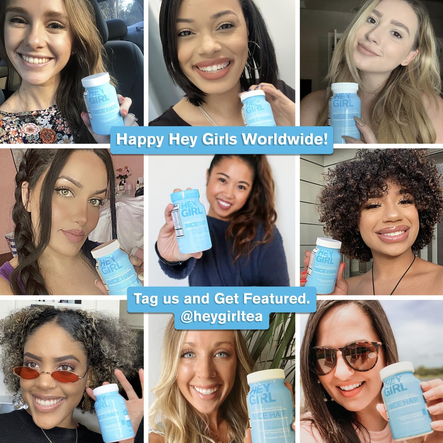HEY GIRL NUTRITION Nice Hair Supplement packaging