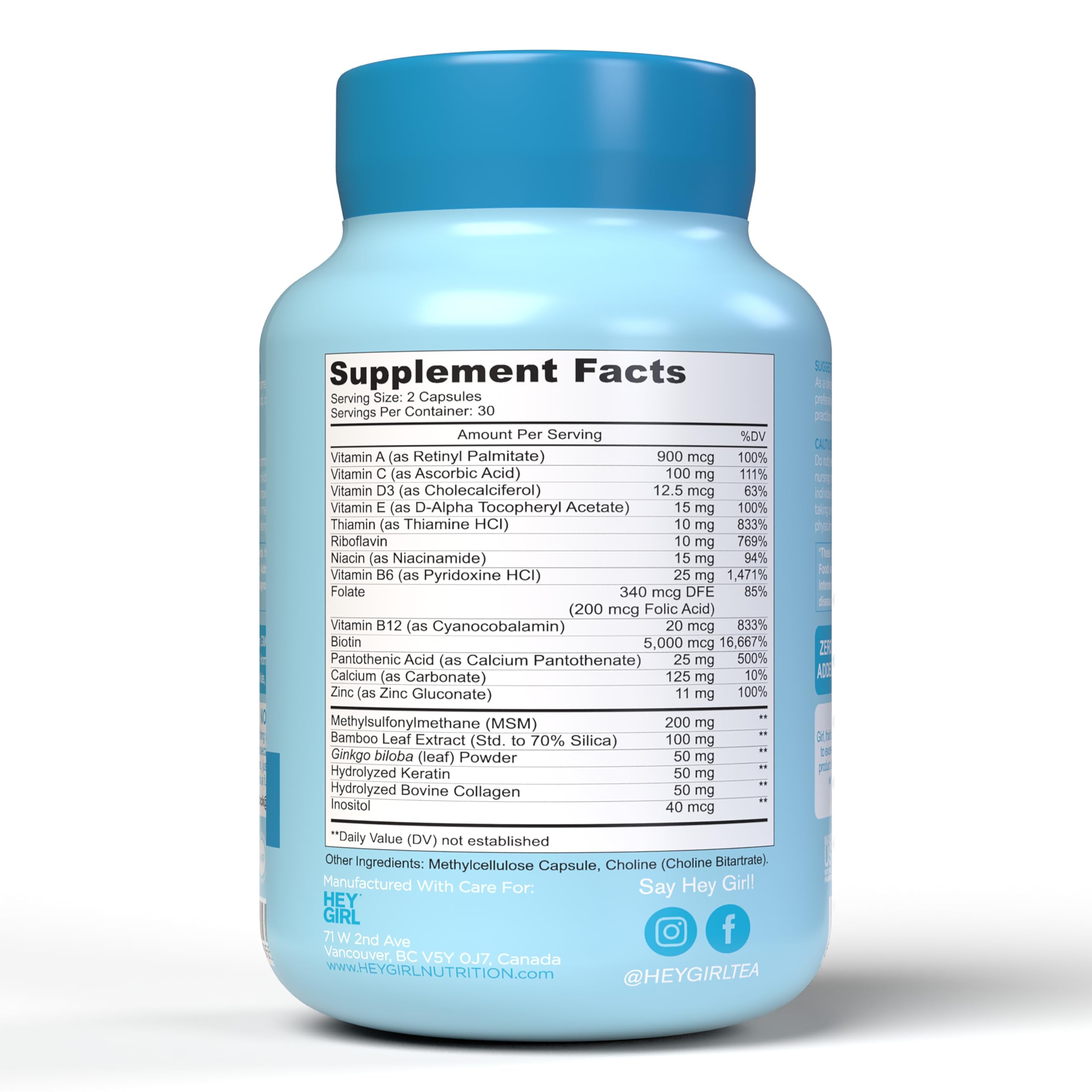 HEY GIRL NUTRITION Nice Hair Supplement side view