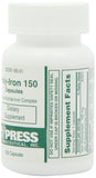 HIBROU Iron Capsules 150mg bottle side view