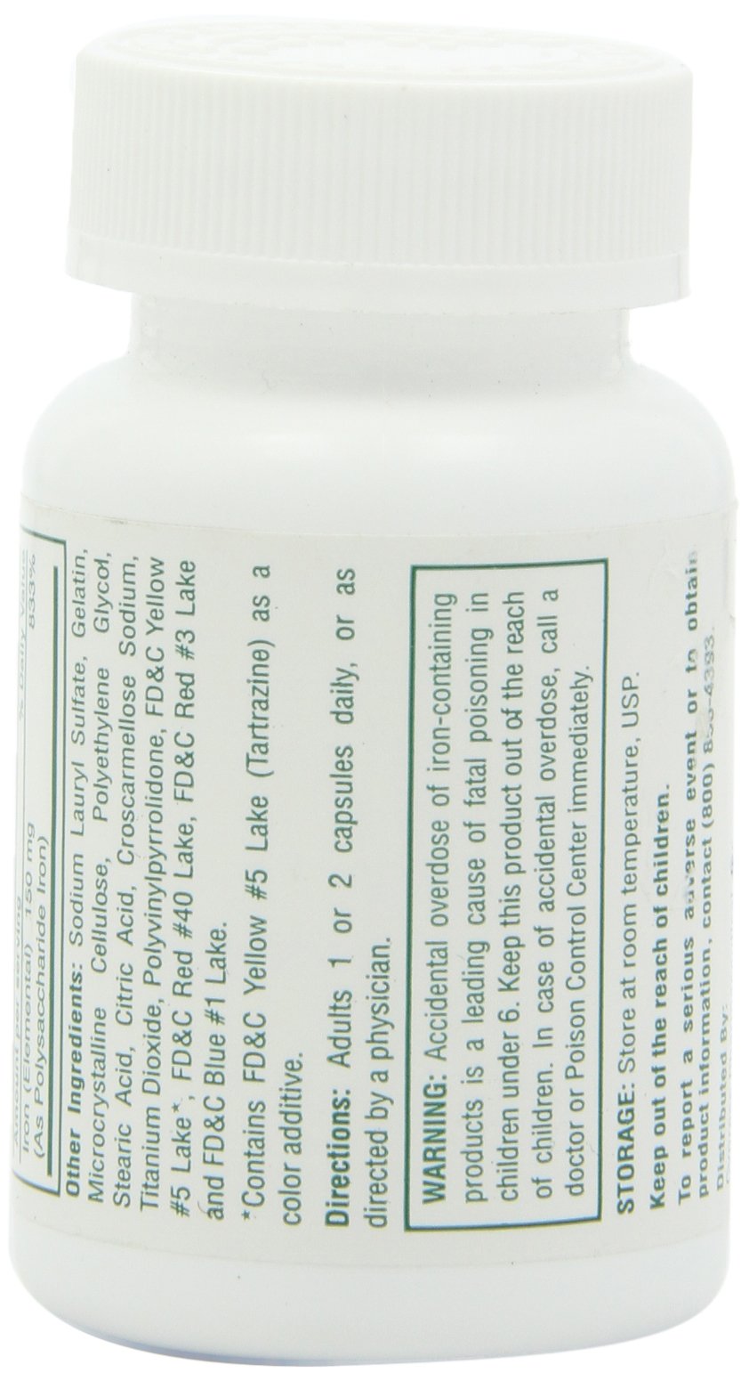 HIBROU Iron Capsules 150mg with dosage details