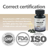 Higanbana Shilajit Capsules 400mg Fulvic Acid with measuring spoon