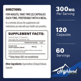 Highland Nutritional Lab Alpha Lipoic Acid Supplement back view