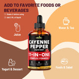 HIIHONE Cayenne Pepper Liquid Drops ingredients list on label