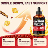 HIIHONE Cayenne Pepper Liquid Drops showing dropper