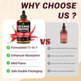 HIIHONE Cayenne Pepper Liquid Drops with measuring spoon