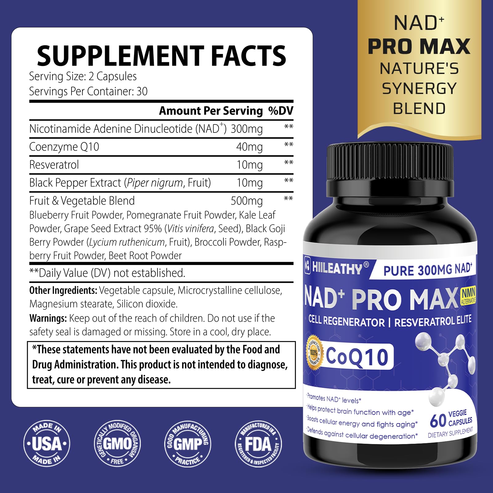 HIILEATHY Resveratrol Supplement capsules in hand