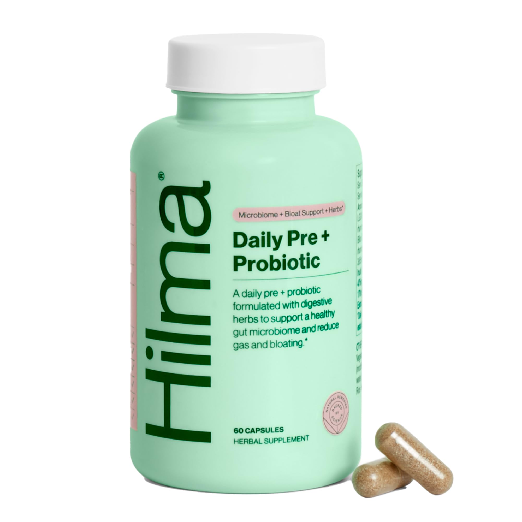Hilma Pre + Probiotic Capsules 60 Count front view