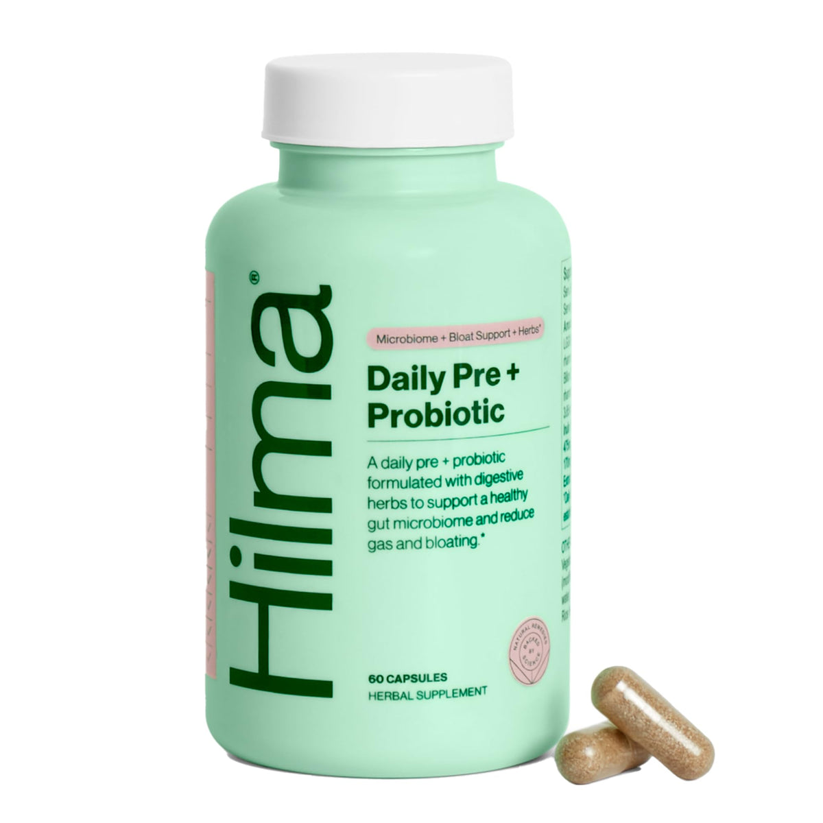 Hilma Pre + Probiotic Capsules 60 Count front view
